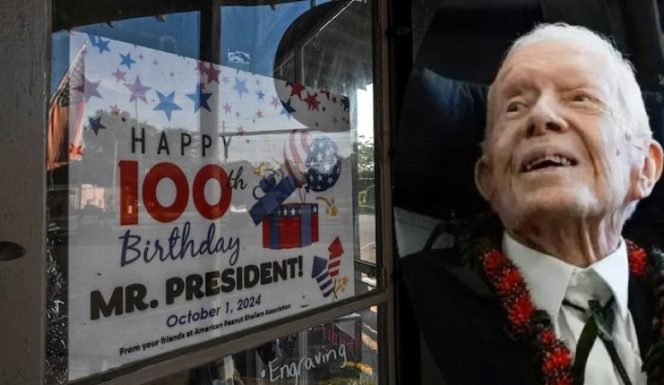 
					Former US President Jimmy Carter Celebrates 100th Birthday